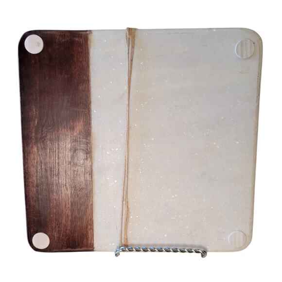 Mud Pie 10″ Marble & Wood Cheese/Charcuterie Board Set - Picture 2 of 8